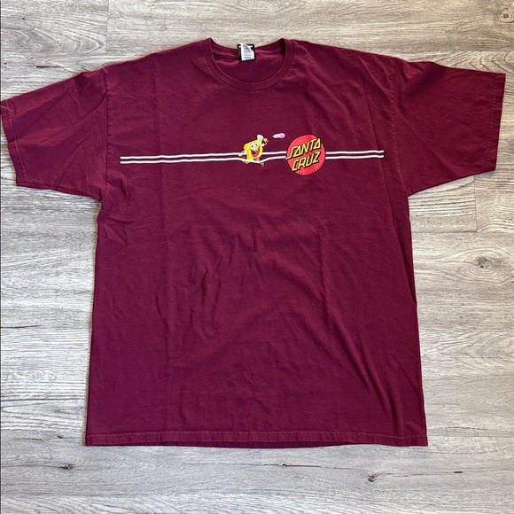 Santa Cruz Nickelodeon SpongeBob Burgundy Tee - Picture 1 of 3